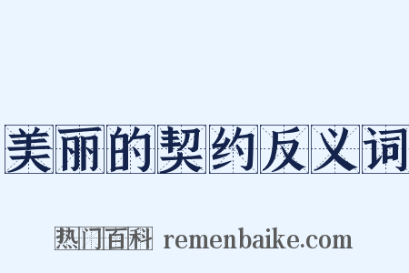 美丽的契约反义词是什么意思的图片